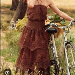 H&M Brown Lace Skirt, sz 4